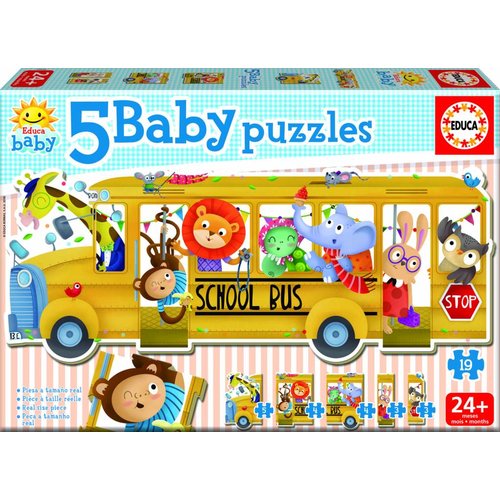  Educa School bus  - puzzle of 19 pieces 