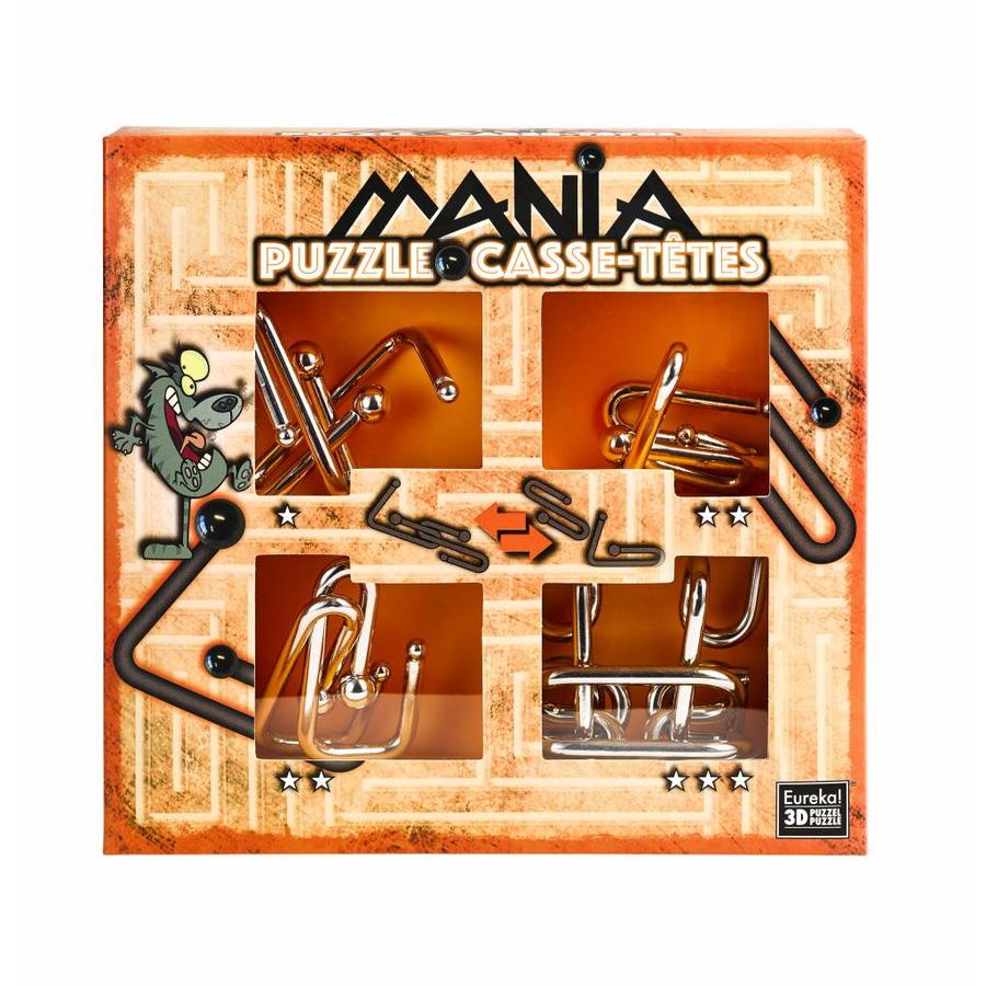 Mania Puzzles  - Orange - 4 casse-têtes métalliques dans la boîte-1