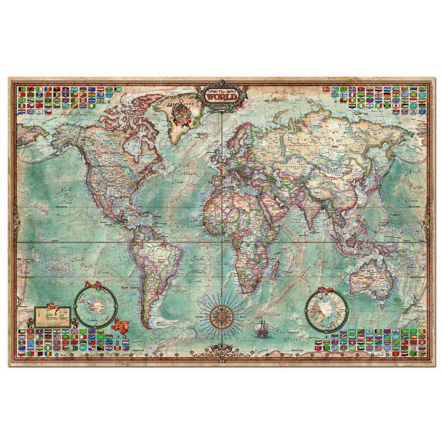1500 Pieces Educa Map of the World with Flags Jigsaw Puzzle 