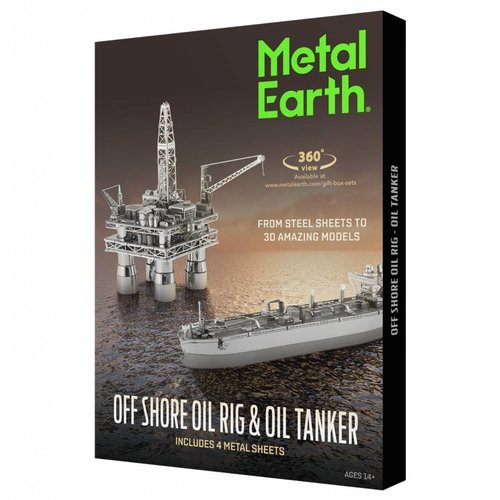  Metal Earth Plate-forme pétrolière et pétrolier - Gift Box - puzzle 3D 