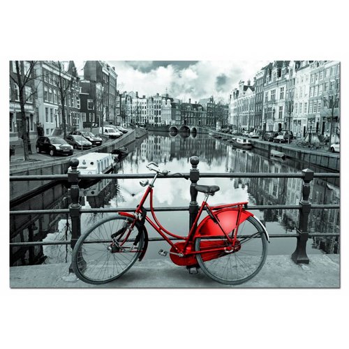  Educa Rode fiets in Amsterdam, 1000 stukjes 