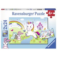 thumb-Fairy-tale unicorns - 2 puzzles of 24 pieces-1