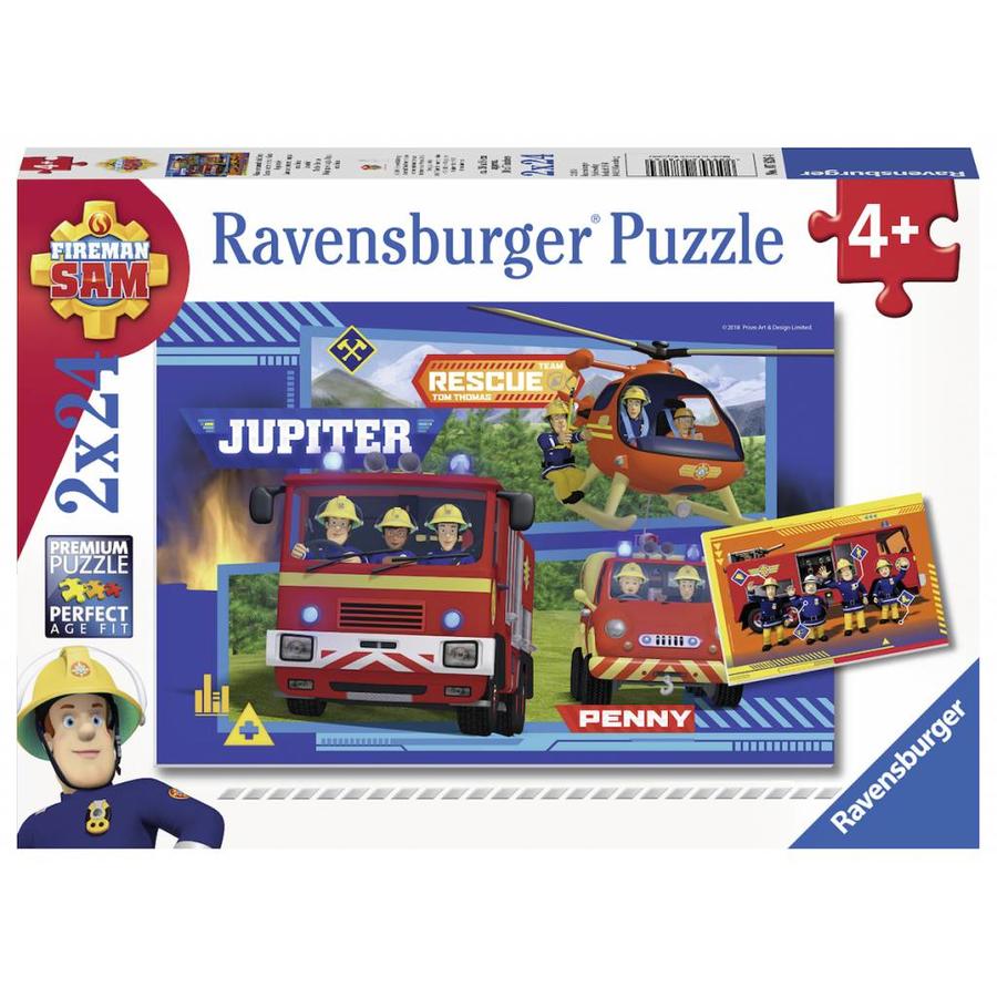 Sam the Fireman in action  - 2 puzzles of 24 pieces-1