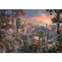 thumb-La Belle et le Clochard - Thomas Kinkade - puzzle de 1000 pièces-1