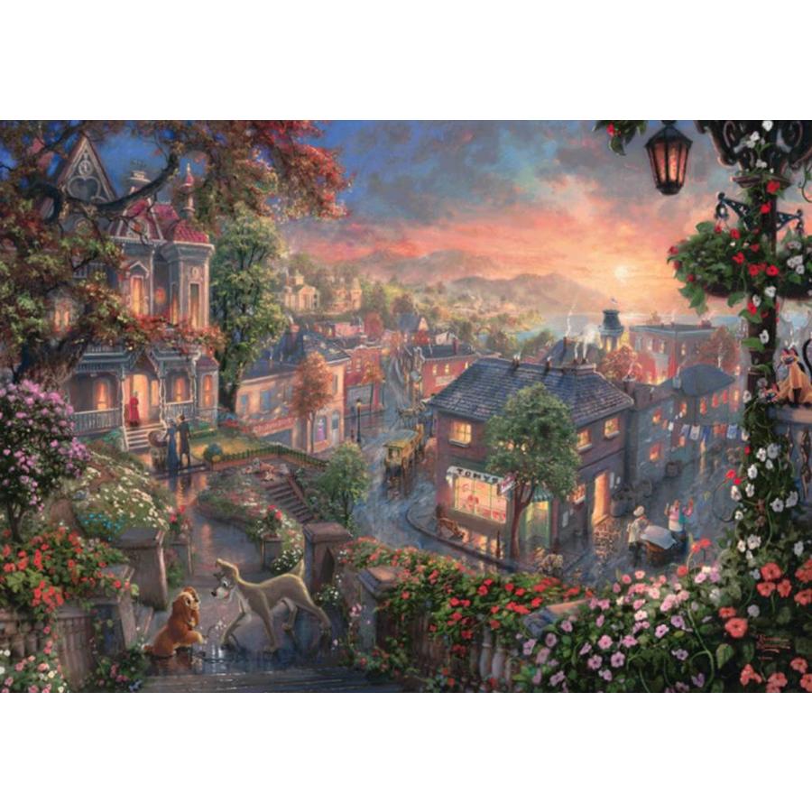 La Belle et le Clochard - Thomas Kinkade - puzzle de 1000 pièces-1