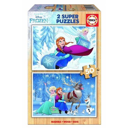  Educa HOUT: Frozen - 2 x 50 stukjes 