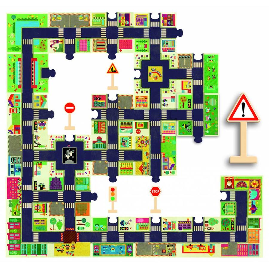 Build your city yourself - a puzzle of 24 pieces and 5 traffic signs-2