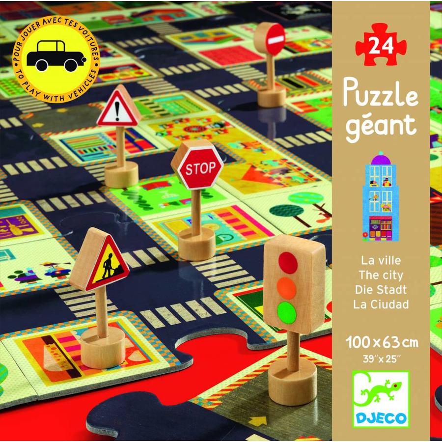 Build your city yourself - a puzzle of 24 pieces and 5 traffic signs-1