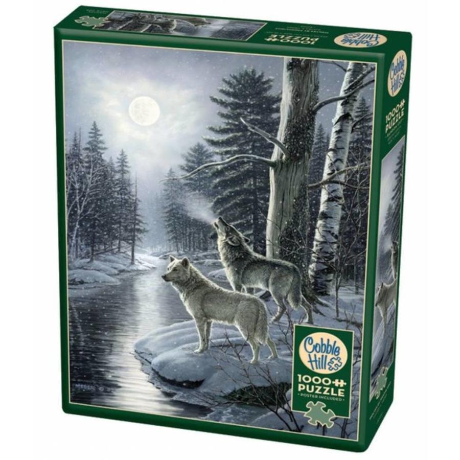Wolves by Moonlight - puzzle of 1000 pieces-2