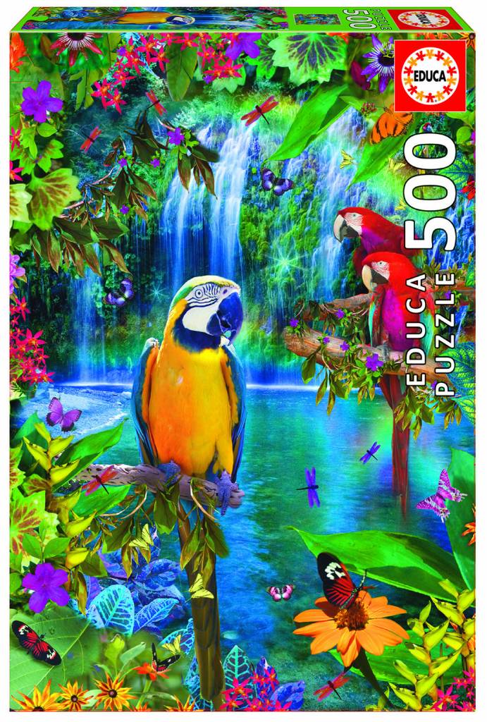 Educa Perroquets sous les tropiques - 500 pièces de puzzle - Puzzles123