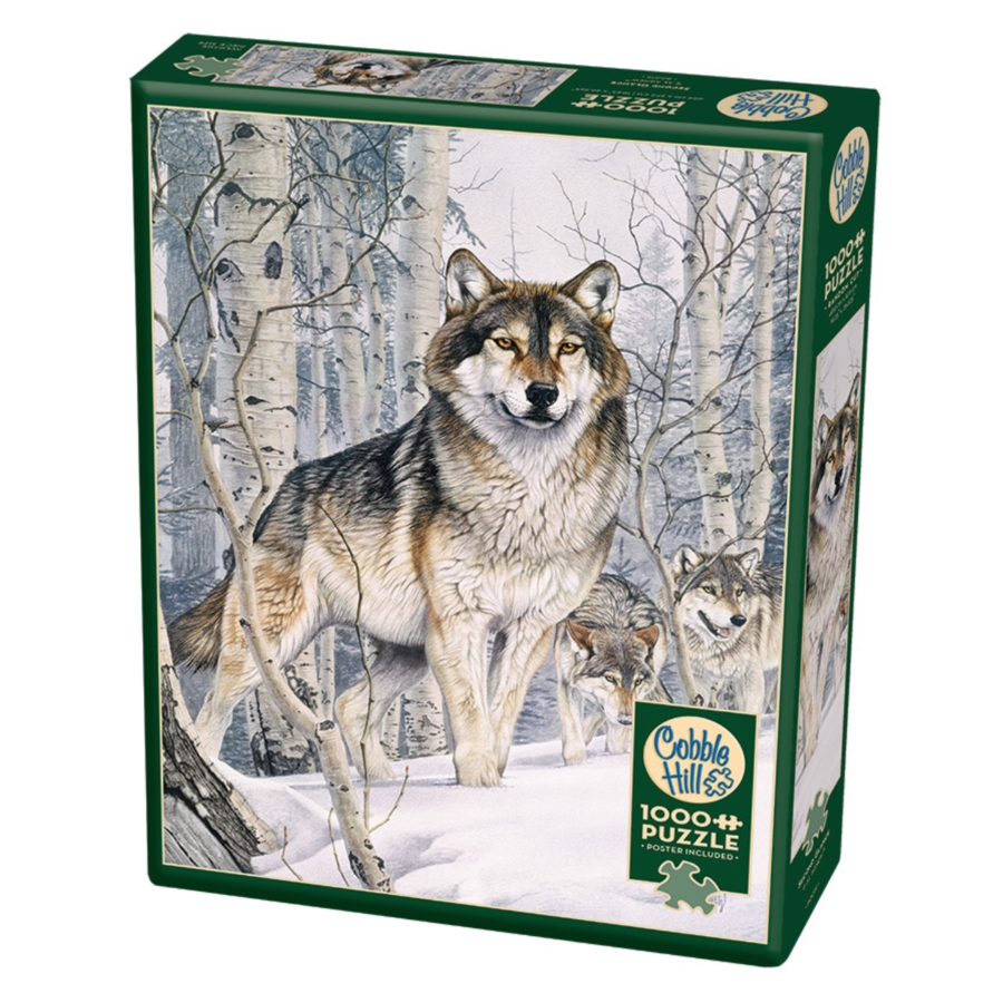 Wolves on a hunt - puzzle of 1000 pieces-2