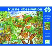 Puzzle Dinosaure, 100 pièces, Djeco - Le Savane - Côté Déco