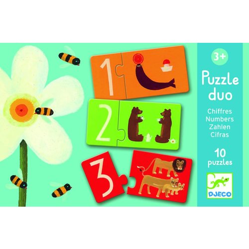  Djeco Puzzel duo - getallen - 10 x 2 stukjes 