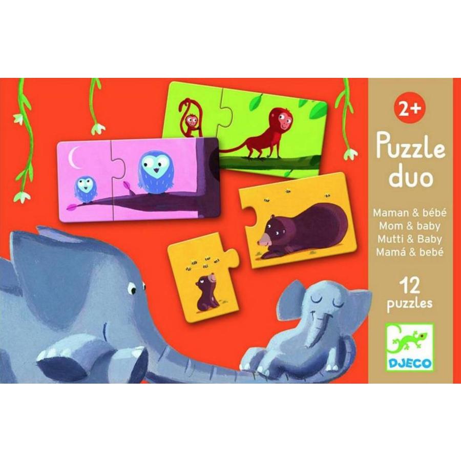 Puzzel duo - mama en baby - 12 x 2 stukjes-1