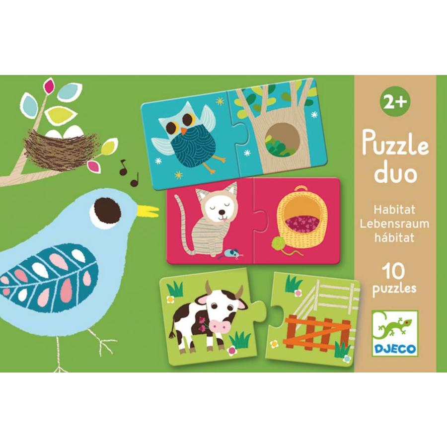 12 puzzles 2 pièces contraires Djeco : King Jouet, Puzzle bébé / enfant  Djeco - Puzzles