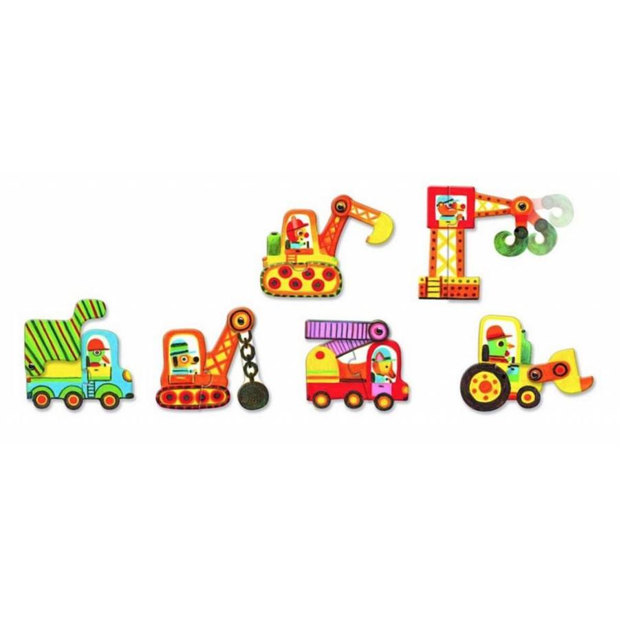 Puzzel duo - Bewegende auto's - 6 x 2 stukjes-2