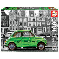 thumb-Voiture à Amsterdam - noir/blanc - puzzle de 1000 pièces-2