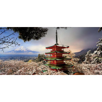 thumb-Mount Fuji and Chureito Pagoda in Japan - jigsaw puzzle of 3000 pieces-2