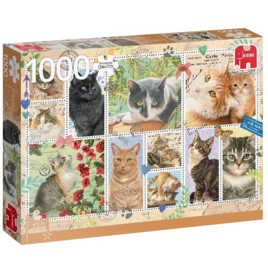 Timbres de chat - puzzle de 1000 pièces-2