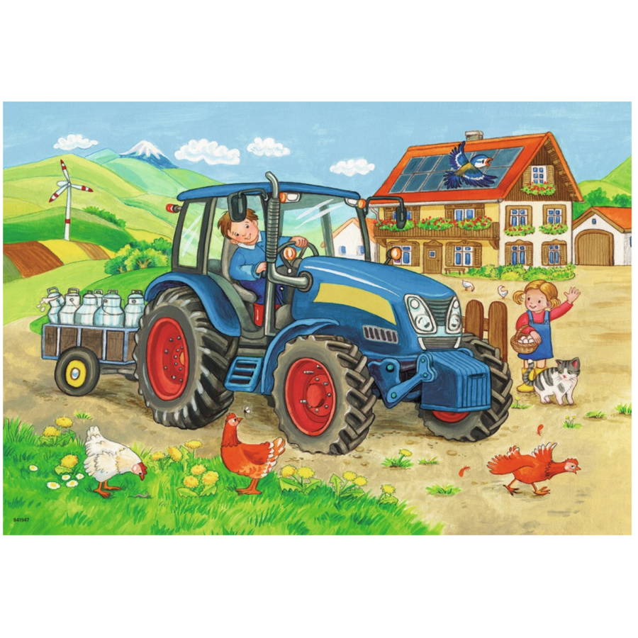 Construction site and farm - 2 puzzles of 12 pieces-3