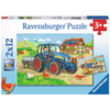 Ravensburger Construction site and farm - 2 puzzles of 12 pieces