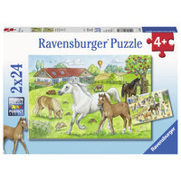 thumb-At the equestrian center - 2 puzzles of 24 pieces-1