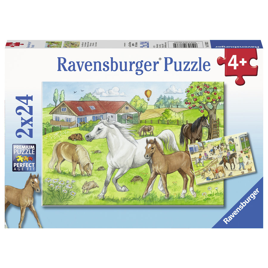 At the equestrian center - 2 puzzles of 24 pieces-1