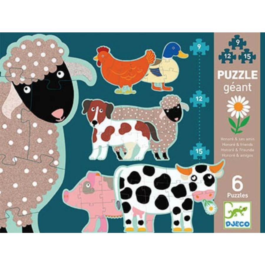 6 giant pearls of farm animals - 9, 12 and 15 pieces-1