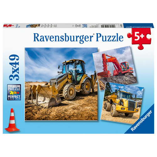  Ravensburger Bouwvoertuigen - 3 x 49 stukjes 