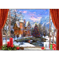 thumb-Kerstmis in de bergen - puzzel van 1500 stukjes-1