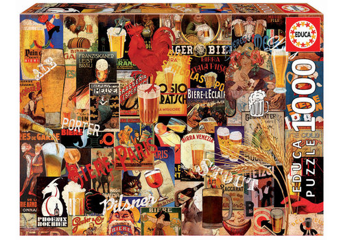  Educa Collage nostalgique de bières - 1000 pièces 