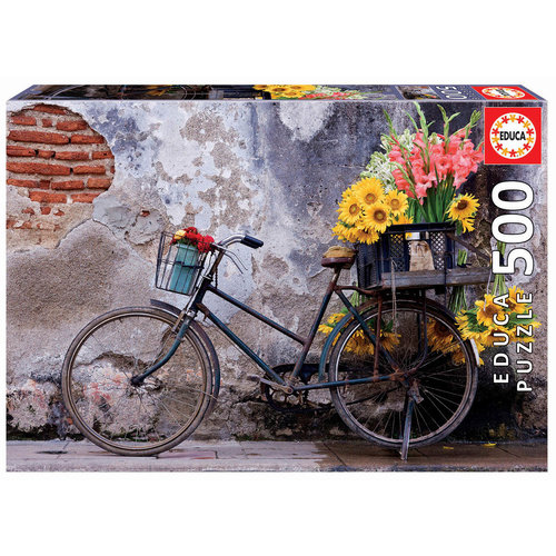  Educa Bicyclette avec des fleurs - 500 pièces 