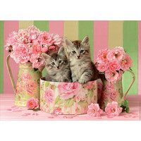 thumb-Kittens between the roses - jigsaw puzzle of 500 pieces-2