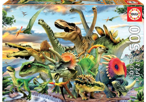 Puzzle 150 pièces XXL : Le rassemblement des dinosaures - N/A