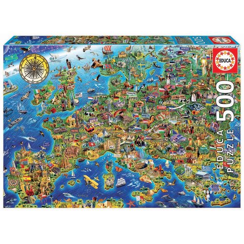  Educa The map of Europe  - 500 pieces 