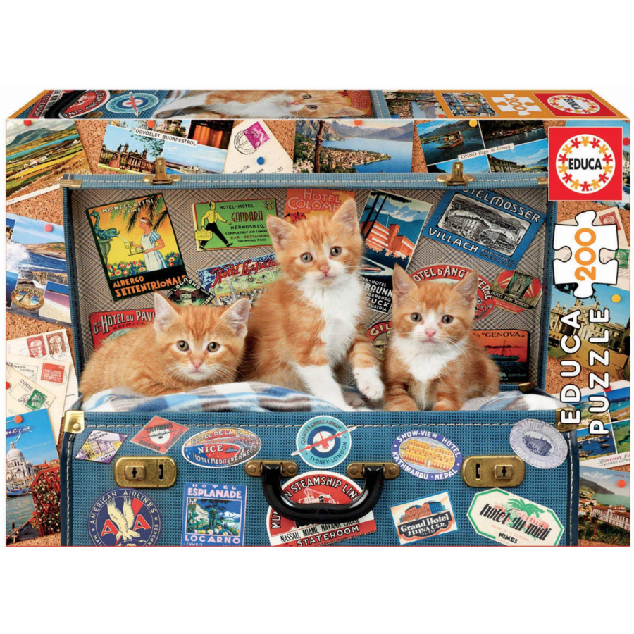 Chatons en voyage - puzzle de 200 pieces-2