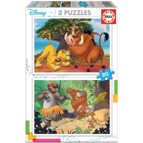  Educa Disney - Leeuwenkoning - Jungleboek - 2 x 20 stukjes 