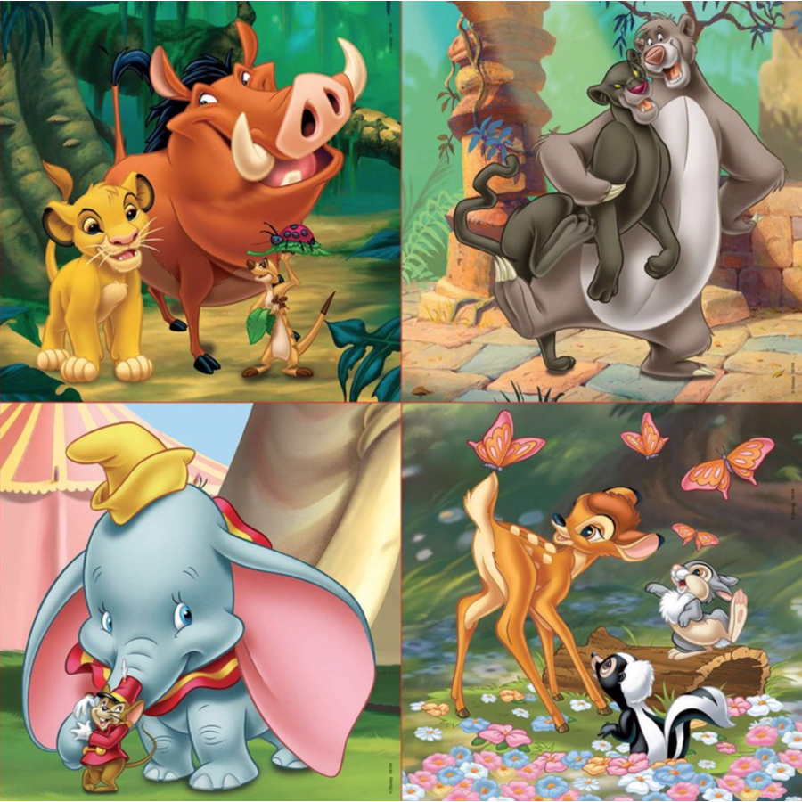 4 puzzles of Disney animals - 12, 16, 20 and 25 pieces-2