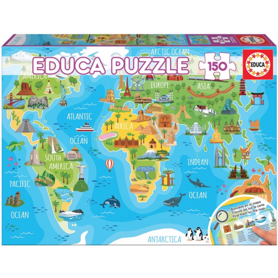 Monuments world map - puzzle of 150 pieces-1