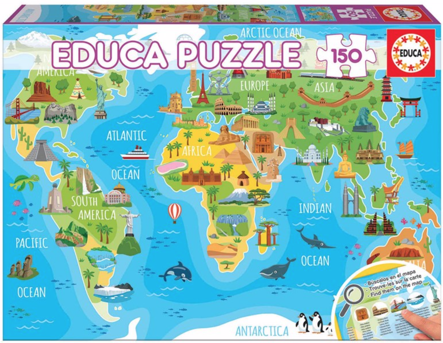 Achetez puzzle enfant 200 pièces Carte du monde