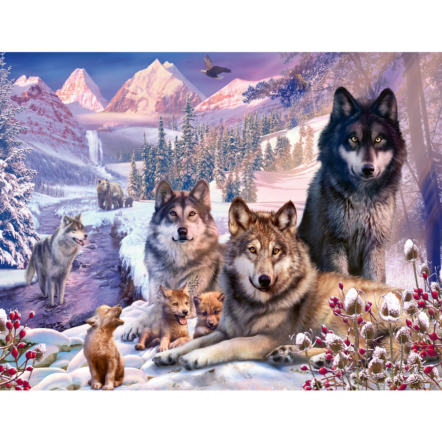 Wolves in the snow - puzzle of 2000 pieces-1