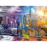 thumb-New York, hiver et été - puzzle de 1500 pièces-1