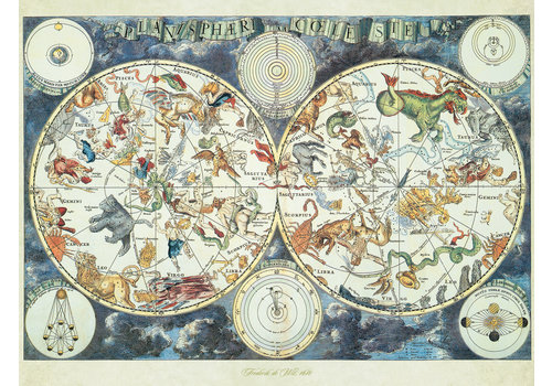  Ravensburger Wereldkaart met fantastische dieren - 1500 stukjes 