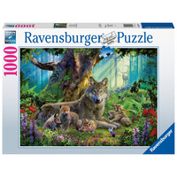 thumb-Wolf family in the forest  - puzzle of 1000 pieces-2