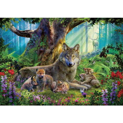  Ravensburger Famille de loups dans la forêt - 1000 pièces 