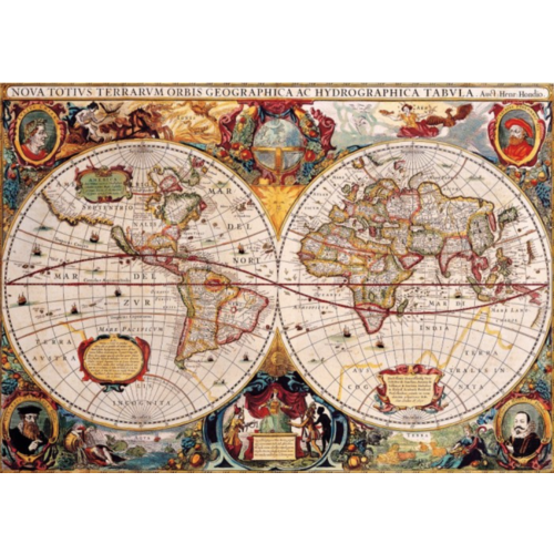  Bluebird Puzzle Ancienne carte du monde - 1000 pièces 