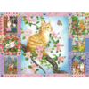 Cobble Hill Couette de fleurs et de chatons - puzzle de 1000 pièces