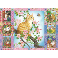 thumb-Couette de fleurs et de chatons - puzzle de 1000 pièces-1