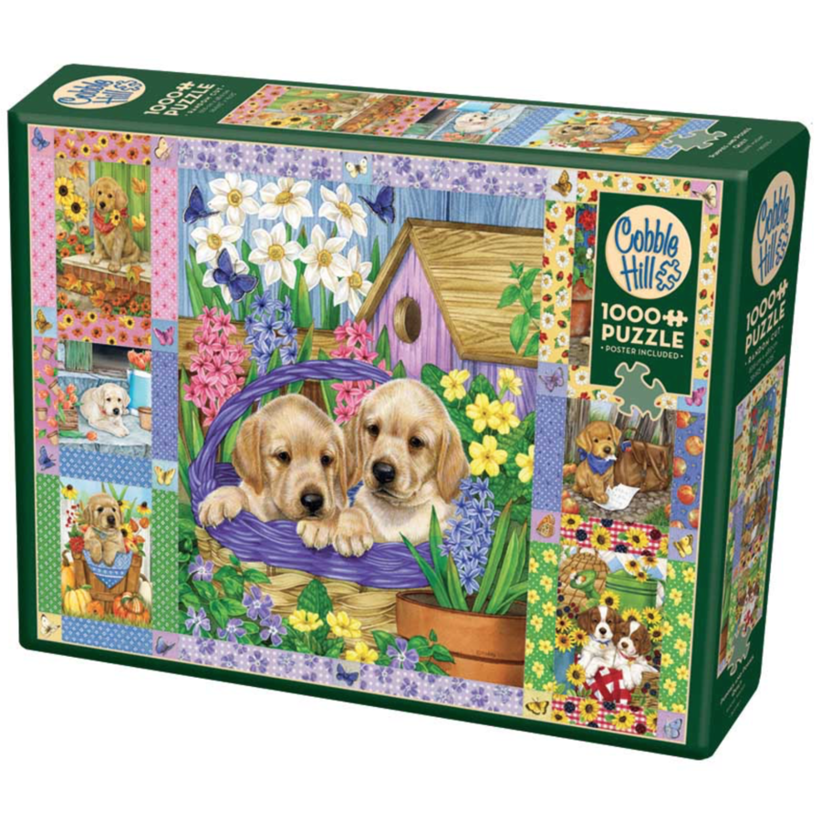 Puppies and Posies quilt  - puzzle of 1000 pieces-2