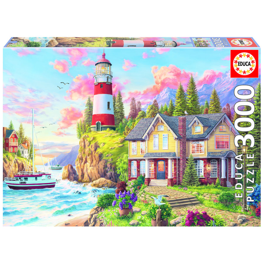 Lighthouse near the ocean - jigsaw puzzle of 3000 pieces-1